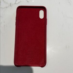 iPhone XS Max Red Leather Phone Case